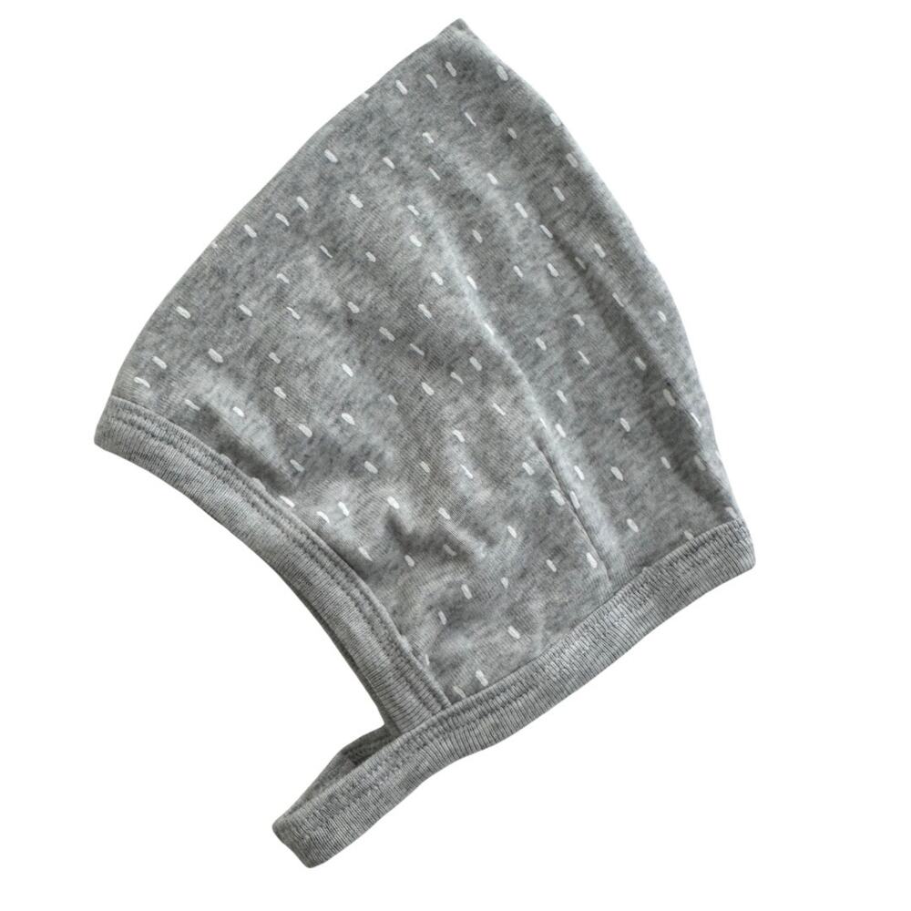 Cloud Island Gray Spotted Dash Elf Hat Basic Bonnet Size 0-6 Months Cotton